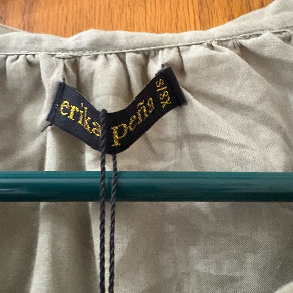 Erika Peña Anthropologie Breezy Puff-Sleeved Cotton Voile Buttondown Top Small - Picture 3 of 6